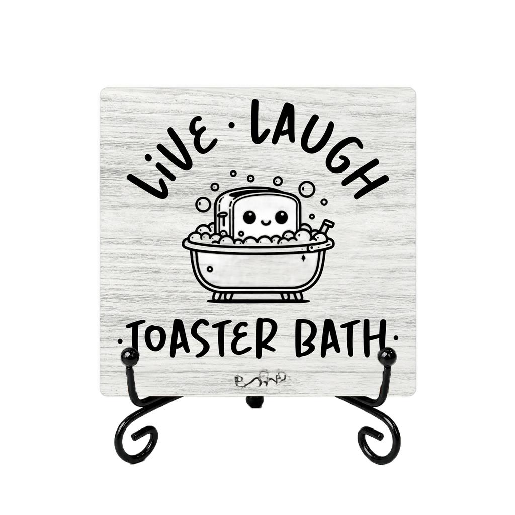 Rustic Wooden Coffee Time Sign with Metal Stand Farmhouse Style Tabletop Decorative Plaque for Kitchen Bathroom Home Decor