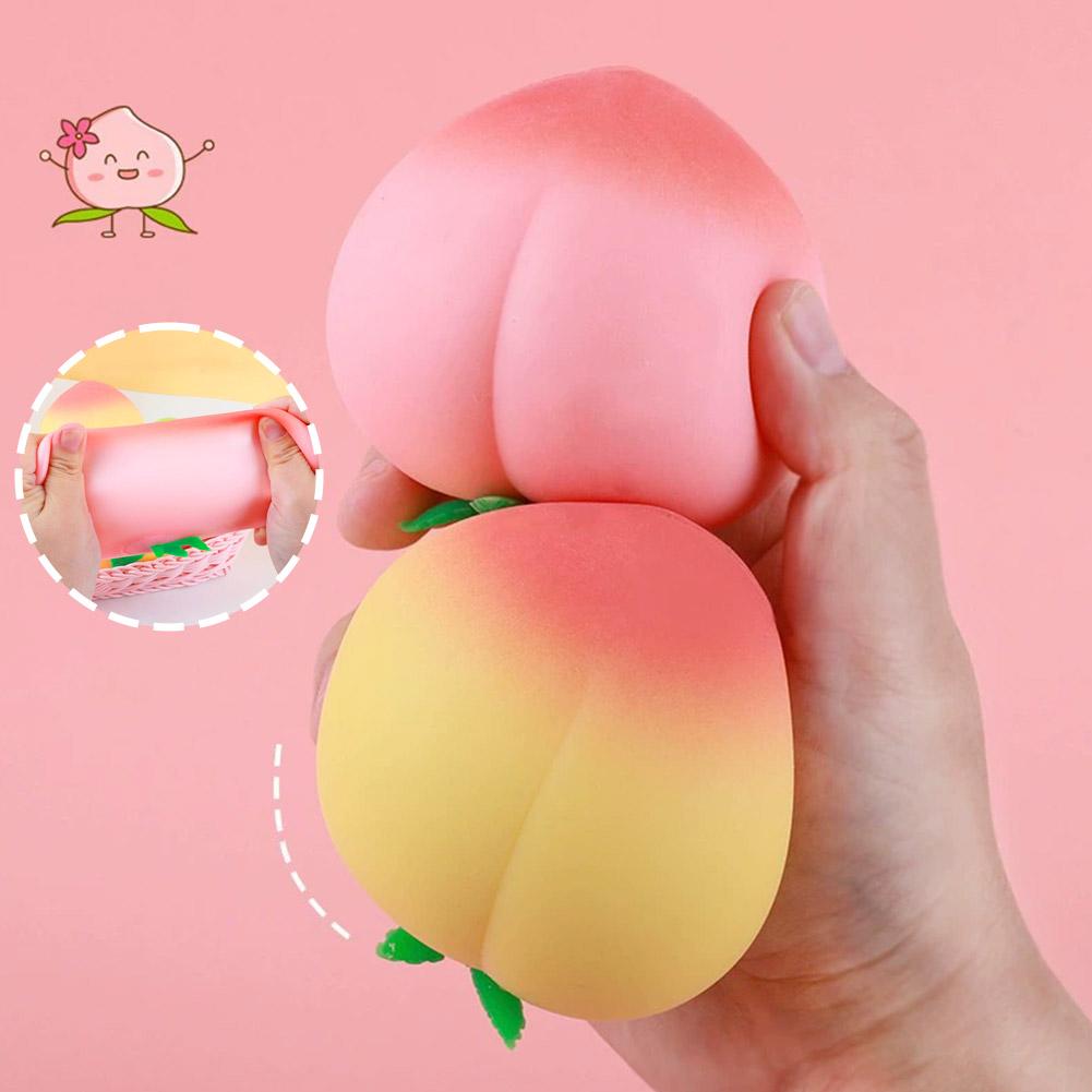Peach Shaped Fruit Stress Ball,Anxiety Relief Squeeze Toy For Adults,Soft Slowing Rebound Simulated Fruit Foam Decompression Toy