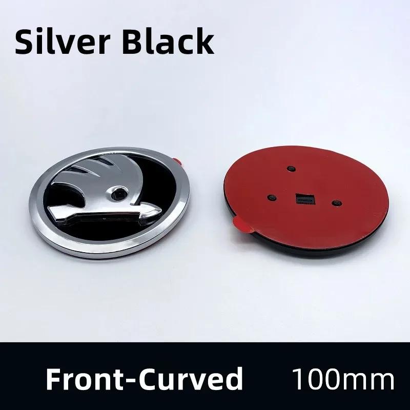 2025 Neu 100mm ABS Auto Frontemblem Heckklappenabzeichen Aufkleber für Skoda Fabia 1 2 A7 Octavia RS Superb Rapid Yeti Karoq Auto Zubehör