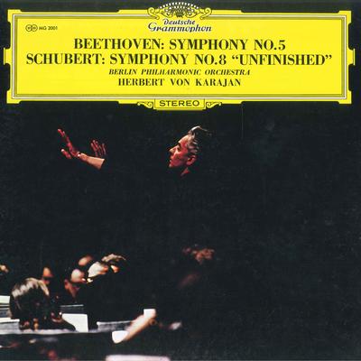 LP Record HERBERT VON KARAJAN, BERLIN PHILHAR - Beethoven: Symphony No. 5, Schubert MG2001 DEUTSCHE GRAMMO - Japan Classical Used