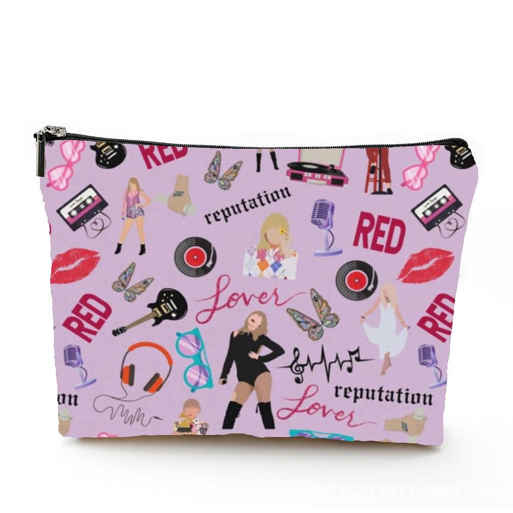 

1pc Printed Waterproof Makeup Bag With Large Storage Capacity Lightweight Cute Makeup Zipper Pouch Bag Cosmetic Travel Bag