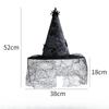 Halloween Witch Hat Makeup Costume Props Cosplay Dance Witch Hat Mesh Sticky Spider Wizard Hat Halloween Decorations for Home
