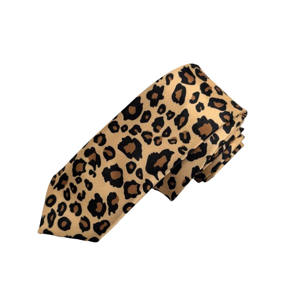 Men's Leopard Print Necktie for Formal and Casual Occasion Stylish Long Tie for Weddings Parties and Business Meetings