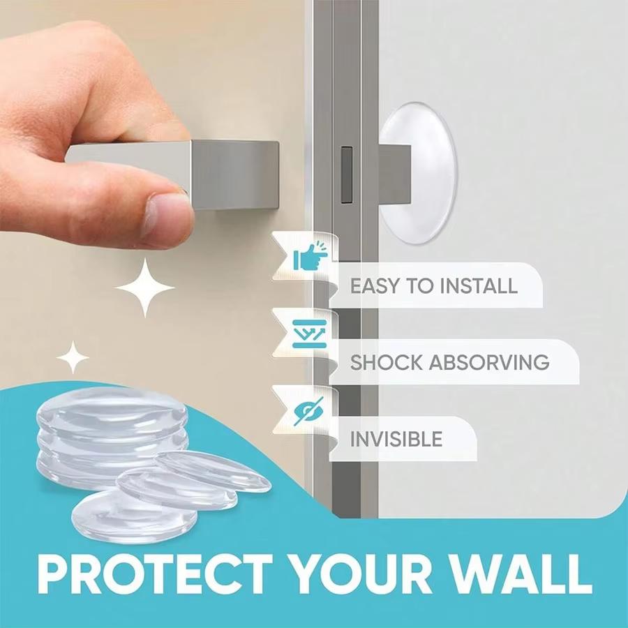 Door Knob Wall Shield Clear Soft Rubber Door Stopper Door Handle Bumper Wall Protector Mute Stickers Muffler Pad Protective Plug