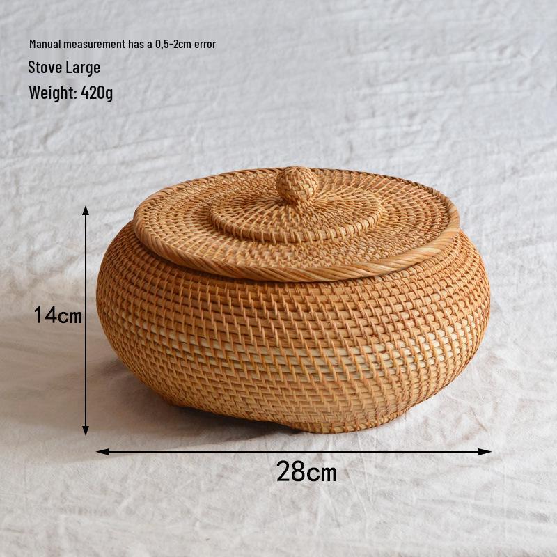 Vietnamese Pu'er Tea Tuocha Storage Box – Autumn Vine Woven Jar for Loose Leaf Tea and Snacks