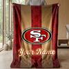 San Francisco 49ers Custom Flannel Throw Blanket Print Your Name Text Soft Warm Blanket Holiday Present