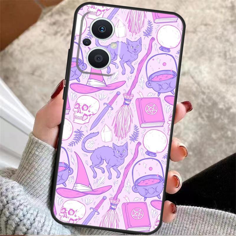 Witch Black Cat For OPPO Reno 8T 7 8 Lite 14F 13F 11F 12F 10 11 12 13 14 Pro OPPO Find X9 X5 X6 X8 Pro Case