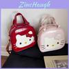 Kt Cat Cartoon Backpack Pu Material With Adjustable Straps For School And Daily Use