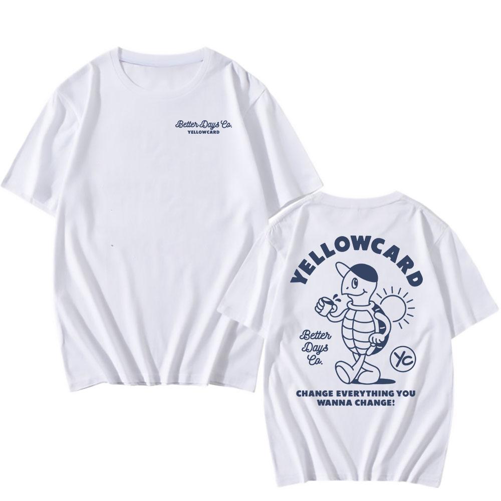 Turtle Better Days YELLOWCARD T-shirt Cotton Short Sleeve Tshirts Unisex Streetwear Graphic Printing Clothing Tees XS