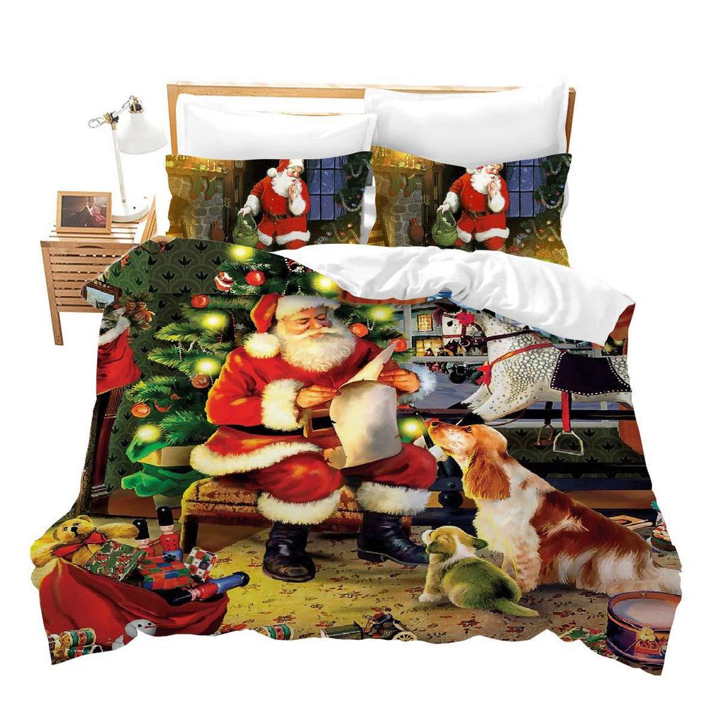 Christmas Snowflake Down Comforter Set Bedding Set 3-piece Duvet Cover Set