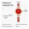 Crystal Women's Waterproof Bracelet Watch Red Simple Quartz Fashionable