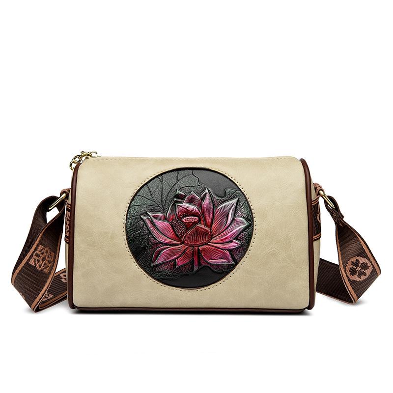 

Универсальная сумка через плечо: Элегантный национальный стиль с дизайном лотоса для женщин