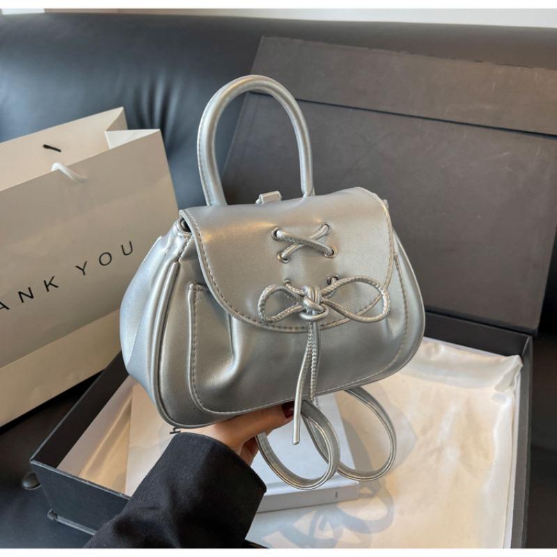 New Trendy Bow Portable Backpack Versatile Simple Niche Going Out Commuting Travel Women's Bag