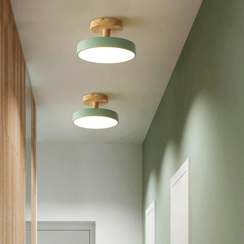 Moderne Macaron LED Gang Taklampe Lysekrone Korridor Trapp Foyer Balkong Soverom Bad Innendørs Belysningsarmaturer Luster