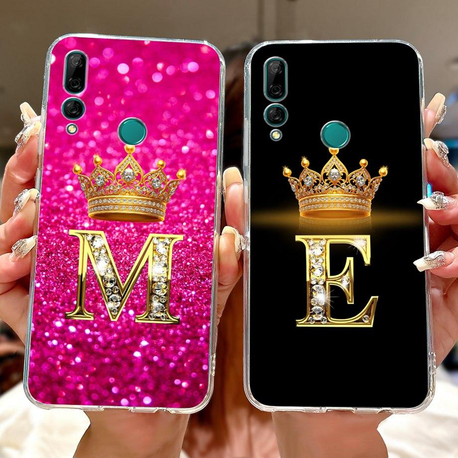 For Huawei Y9 Prime 2019 Y9A Y9s Phone Case Huawei Y9 2019 Back Cover Soft Clear Silicone Initials Letters Painting Shockproof