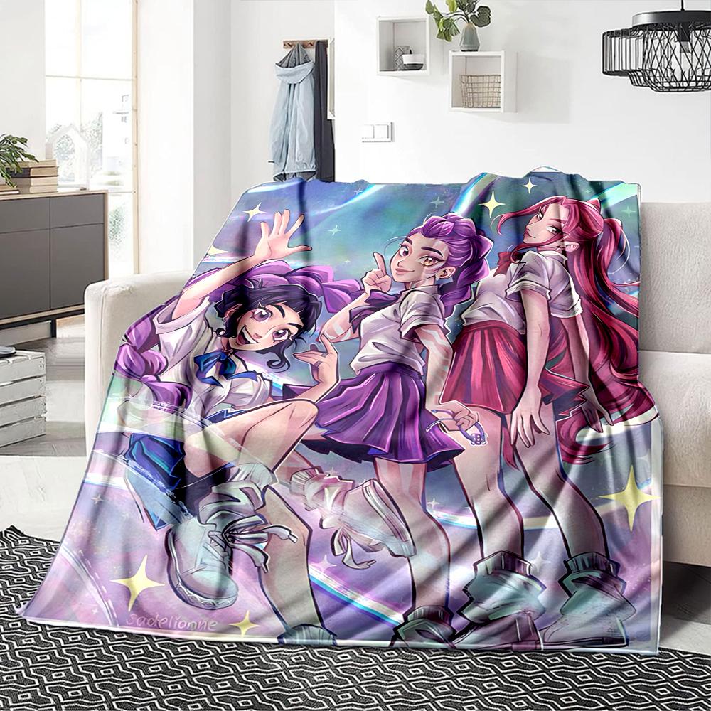 1Pc Purple Hair Hunter Blanket For Couch Bed Plush Cozy Fuzzy Blanket Super Soft Warm Blankets For Fall And Winter 0918206