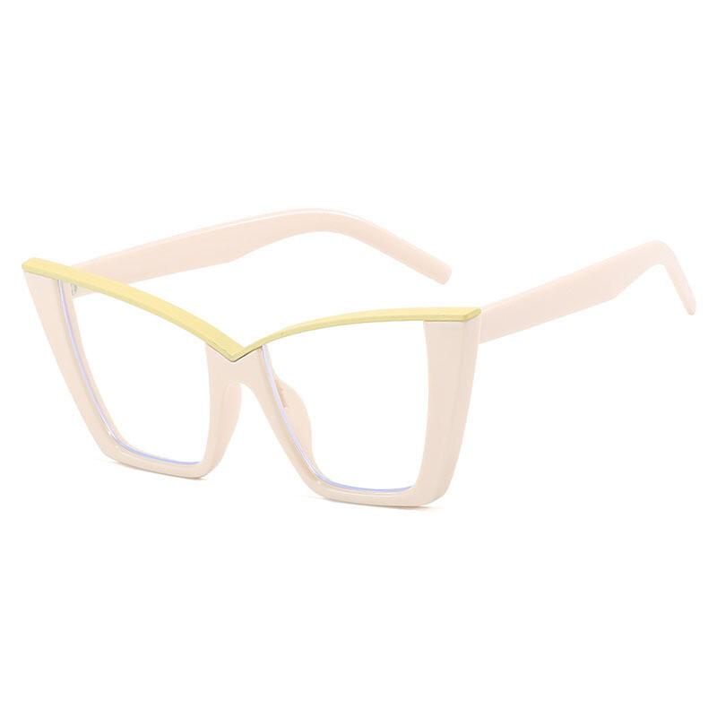 

Luxury Reading Glasses For Women Anti Blue Light Computer Eyewear Elegant White Eyeglasses Oversized Cat Eye Glasses Frame Original lens 0