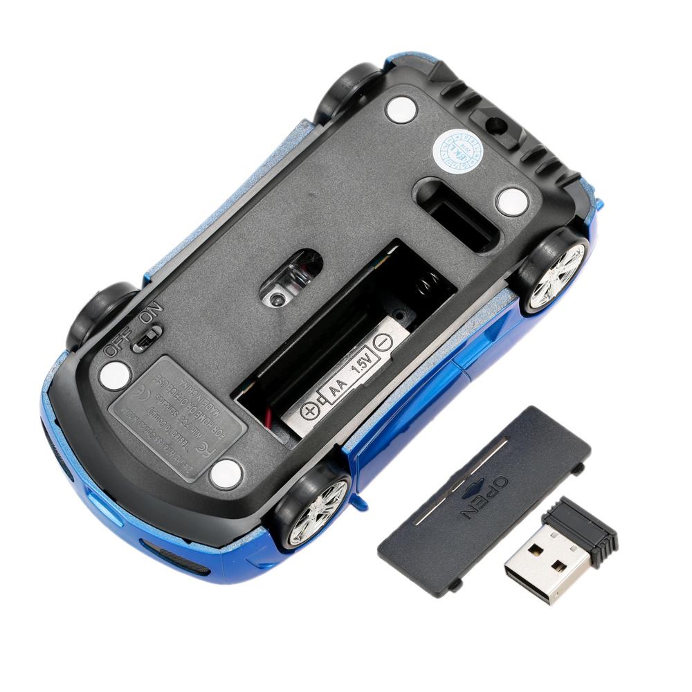 2,4GHz bezdrátová optická USB myš/myš ve tvaru závodního auta 3D 3 tlačítka 1000 DPI/CPI pro PC notebook