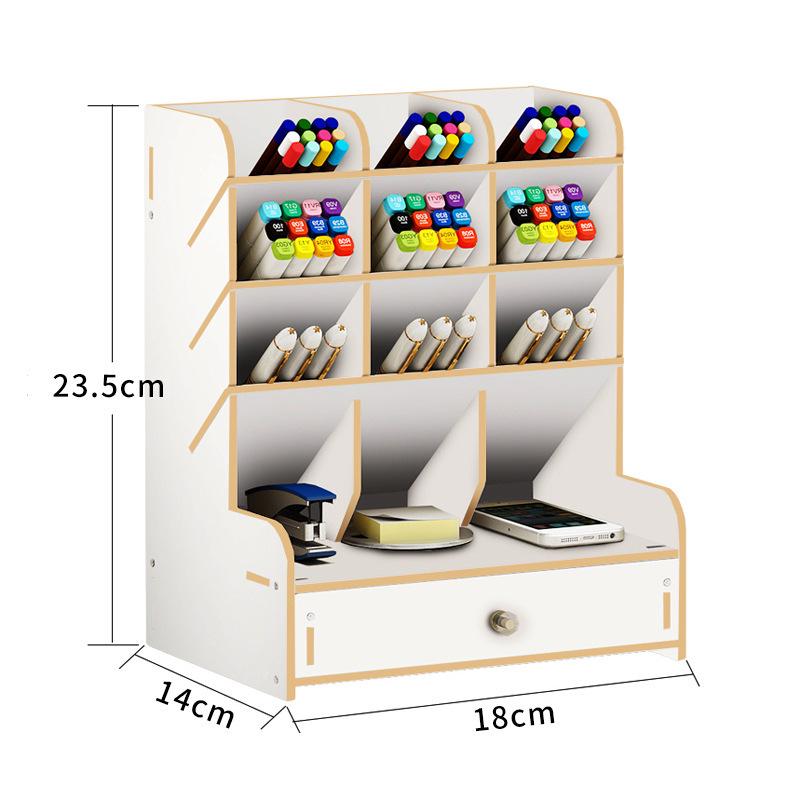 Nordischer Kreativer Holz-Stifthalter: Desktop-Organizer mit großer Kapazität und mehreren Fächern