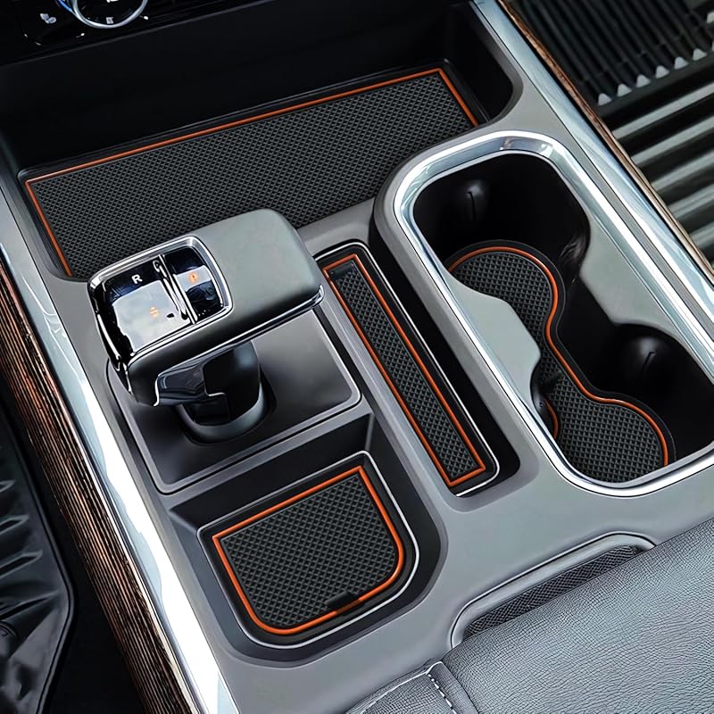 7Pcs Center Console Liners For  2024 2025 2026 Chevy Silverado/GMC Sierra 1500 &  Refreshed 1500 Models, Premium  Non-Slip Cup Holder Mats, Full