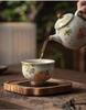 Ash-Glazed Hand-Painted Koi Ceramic Tea Cup for Kung Fu Tea Ceremony