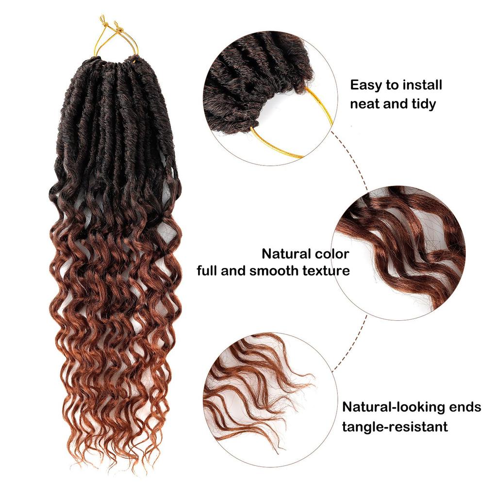 Locs di Dea Ricci Crochet Capelli Locs Morbidi Treccine Sintetiche Estensioni Capelli Stile Bohemien per Donne Nere