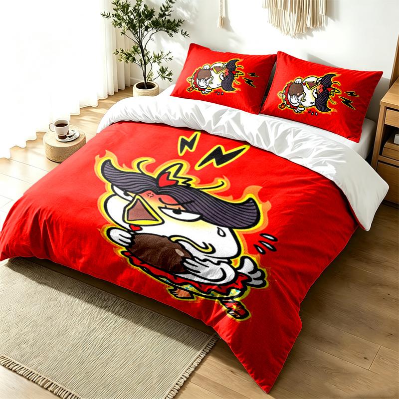 Buldak 3pc Duvet Cover Set Simple Modern Bedding Set Wrinkle Resistant Soft Fabric All Season Use a perfect gift