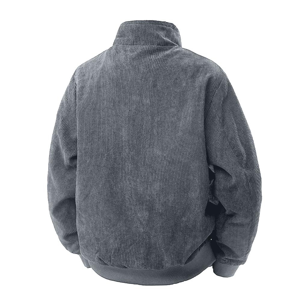 Men's Solid Color Stand Collar Tops Men's Loose Casual Workwear Jacket