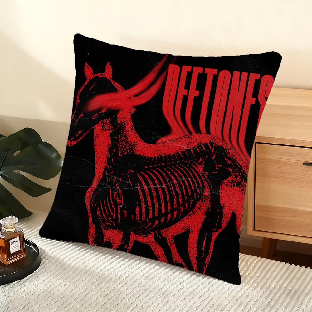 Cushion Cover Silky Short Plush Home Sofa Cushion Cover - Invisible Zipper Home Decoration Cool D-Deftones Band