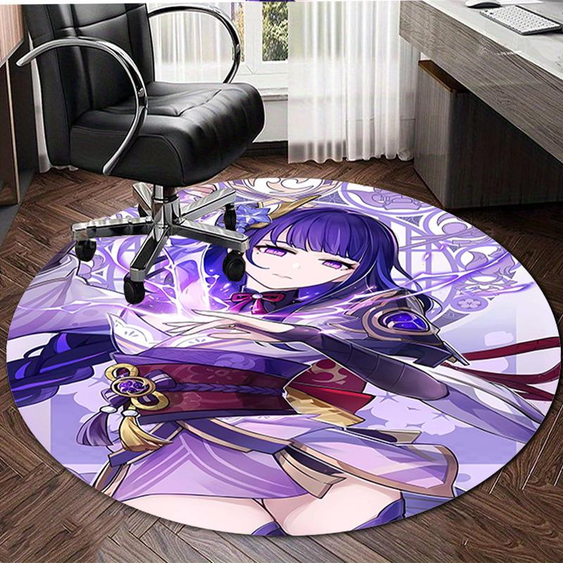 1pc Genshin Impact Beelzebul1 Design Printed Area Round Carpet for Bedroom Living Room Home Decor Rugs Mat Non Slip Mat Rug for Bedside