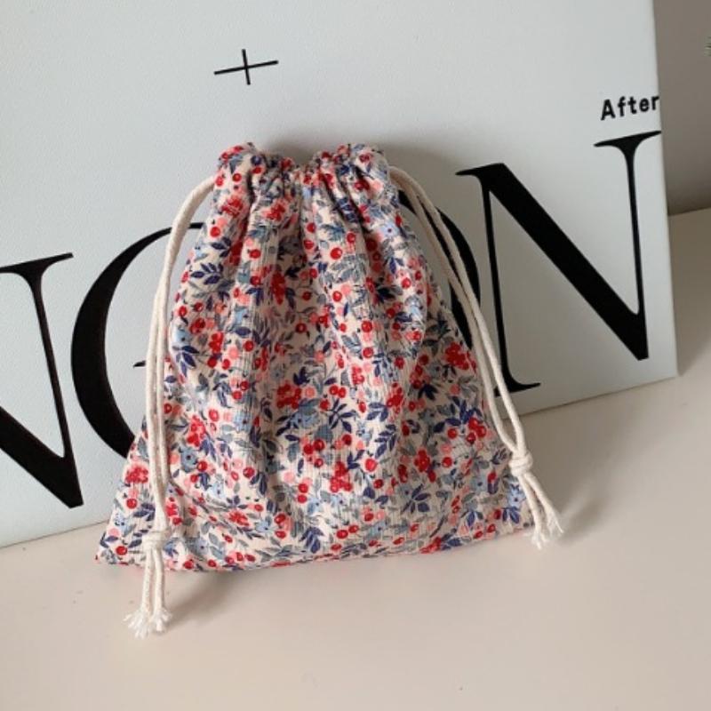 

Cute Corduroy Small Lipstick Cosmetic Coin Purse Key Drawstring Storage Bag Women Jewelry Tote Packaging Pouch Bags Organizer бежевий