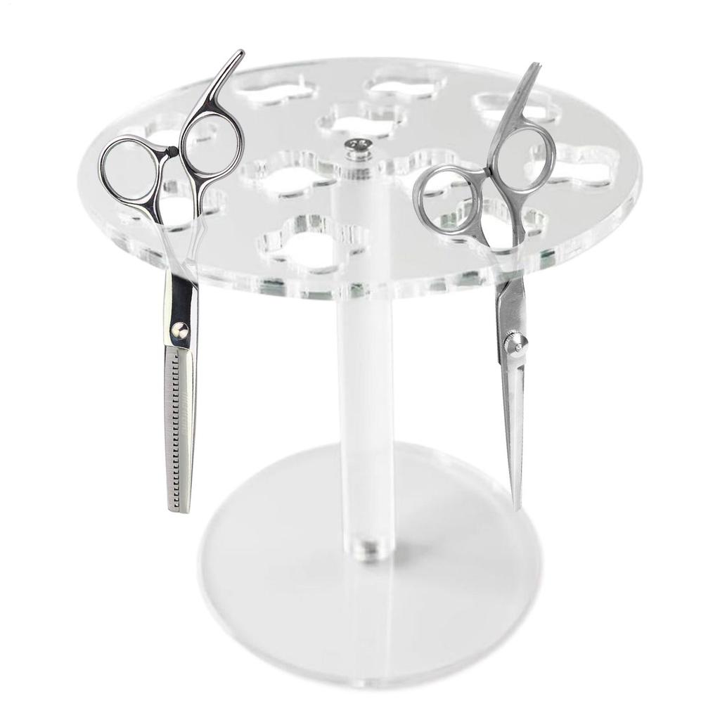 11-Hole Scissor Holder Barber Organizer Acrylic Stand Storage Organizer Desk Accessories For Makeup Brush Combs Clips