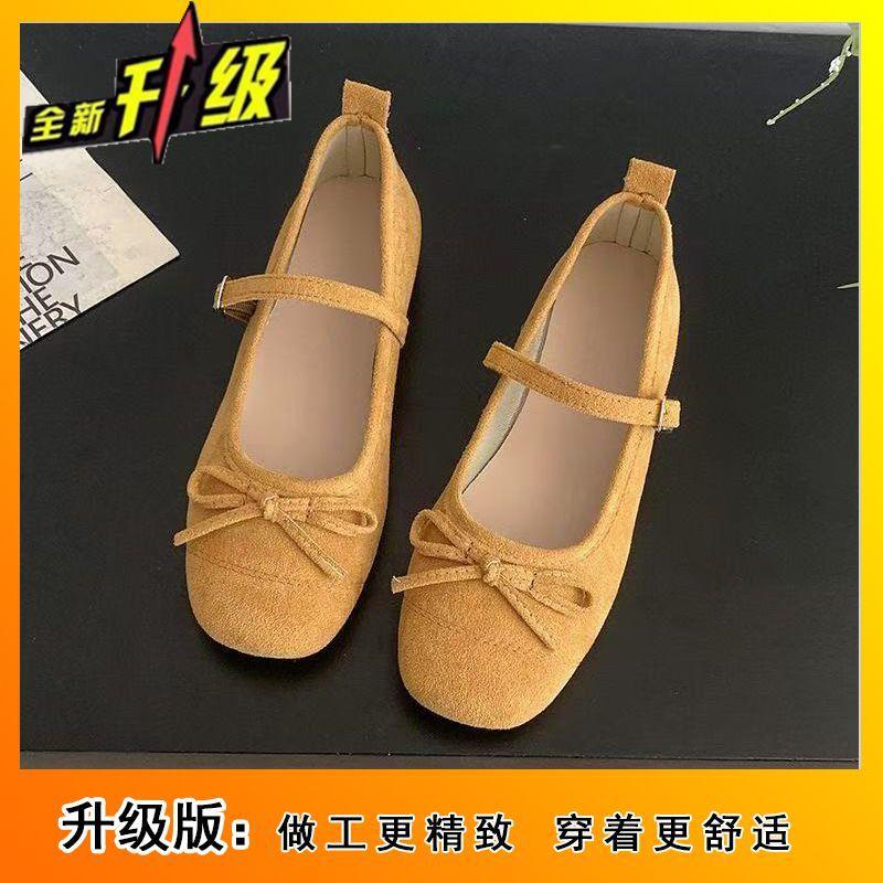 French retro single shoes women's bow new Mary Jane shoes spring gentle ballet shoes single shoes skirt