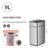 9L Automatic Smart Trash Can for Kitchen Stainless Steel Garbage Bin with Motion Sensor Butterfly Lid and Infrared Technology