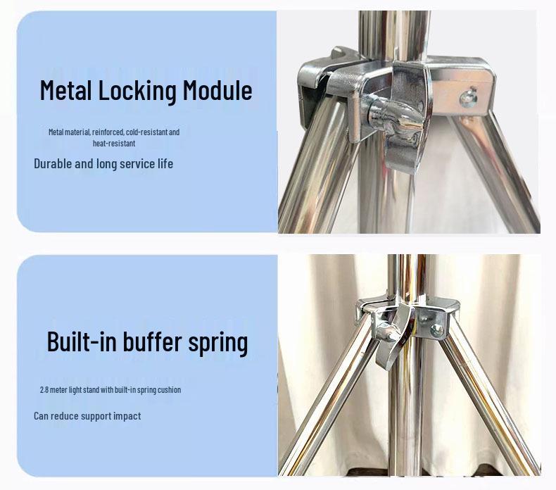 2.8m Portable & Durable Stainless Steel Photography Light Stand Tripod for Outdoor Use