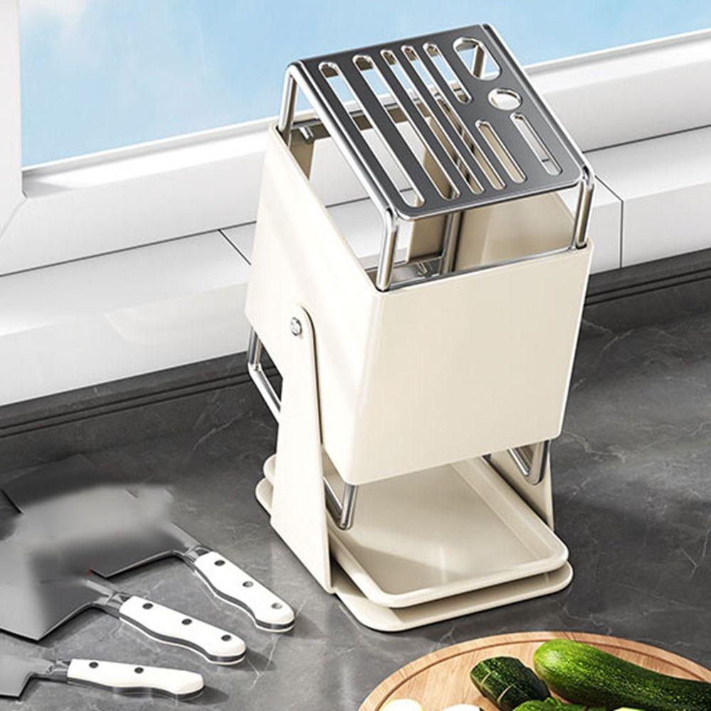 Anti-slip Stainless Steel Cutter Holder Rotatable Chopstick Bucket for Home