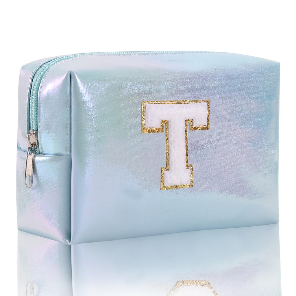 Octagon Bag Embroidery Alphabet Makeup Bag Large Capacity Toiletry Bag Travel Storage Bag Clutch Bag