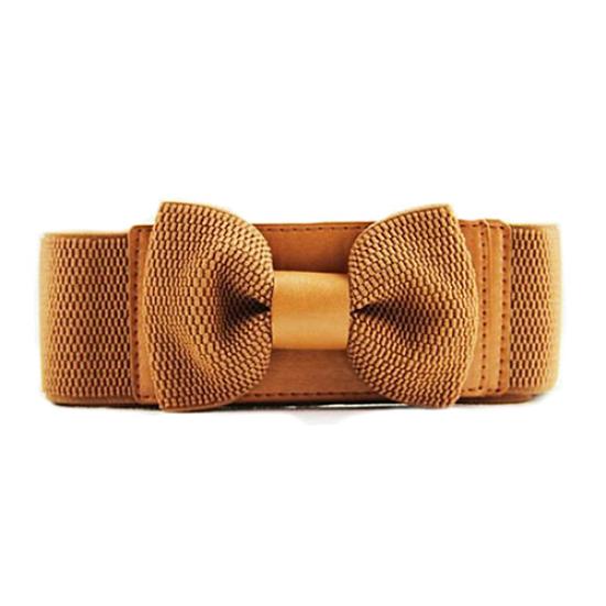 Fashion Lady Wide Elastic Bowknot Waist Belt Dress Waistband Accessory Gift