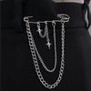 Decoration Tassel Chain Metal Brooch Korean Style Metal Butterfly Stars Brooch for Women Men Suit Pin Cloth Zircon Accessories