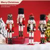 30CM Nutcracker Wooden Doll Walnut Soldier Model Puppet Handicrafts Hand Painted Figurine Christmas Home Decoration New Year