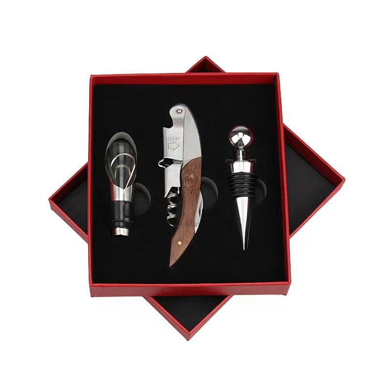 Wine Opener Set, Wine Bottle Opener Rabbit Corkscrew Set with Wood Case, 9pcs Including Rabbit Wine Opener, Wine Stopper