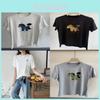 Besticktes Anime-Cartoon-Kurzarm-T-Shirt für Freizeit und täglichen Gebrauch