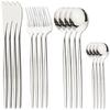 16Pcs Gold Dinnerware Stainless Steel Cutlery Set Kitchen Mirror Flatware Knife Fork Coffee Spoon Kitchen Home Tableware Set
