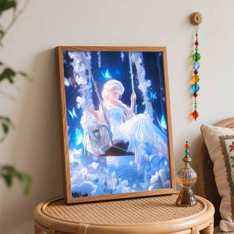 Disney Elsa Butterfly Digital Oil Painting Diy Coloring Handpainted Home Decoration Gift Wall Art Canvas Craft for Adult Bedroom Decor