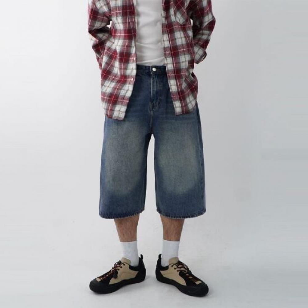Onl Men Pin Tuck 7 8 Denim Bermuda Pants