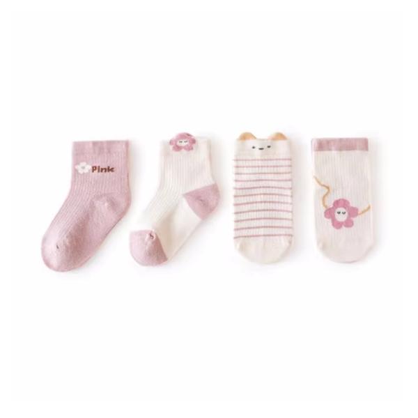 4 perechi/set 0-5 ani pentru bebeluși, fete, băieți, șosete din plasă de bumbac, moale, pentru copii, șosete subțiri de vară pentru copii mici, pentru fete și băieți