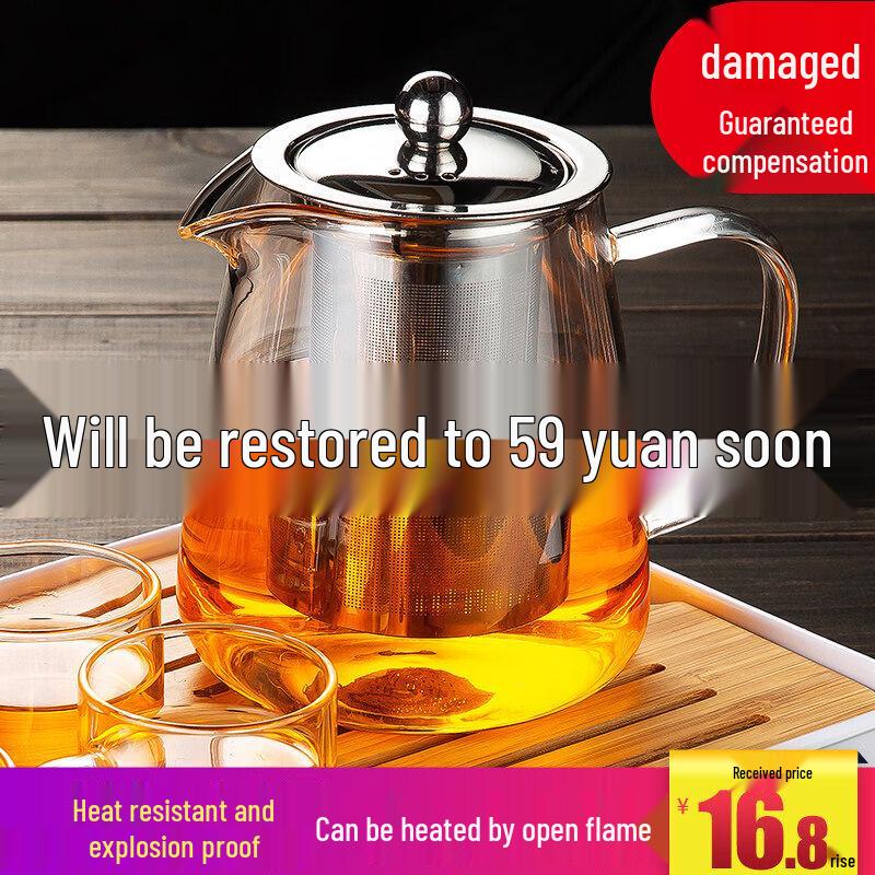 Biaoxing Heat-Resistant Glass Teapot with Infuser