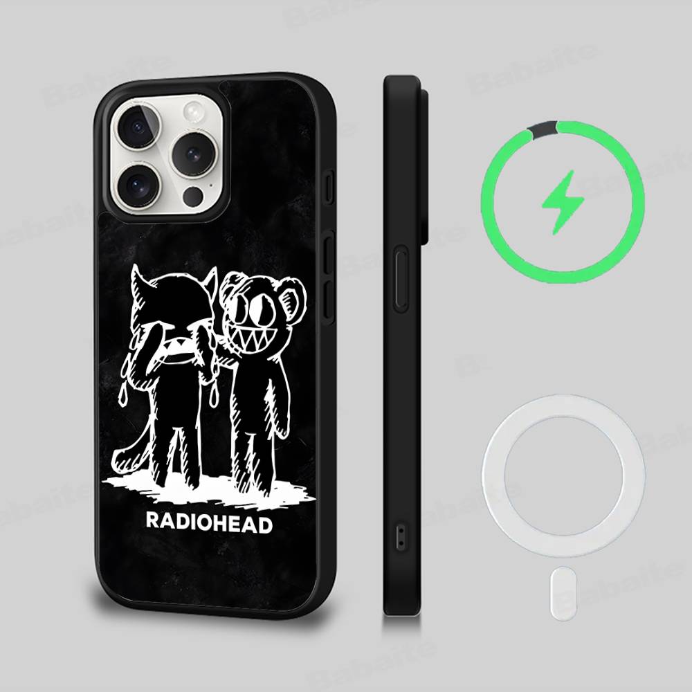 R-Radiohead Rock Band For Magsafe Magnetic Phone Case Cover For IPhone 11 12 13 14 15 16 17 Pro Max Plus