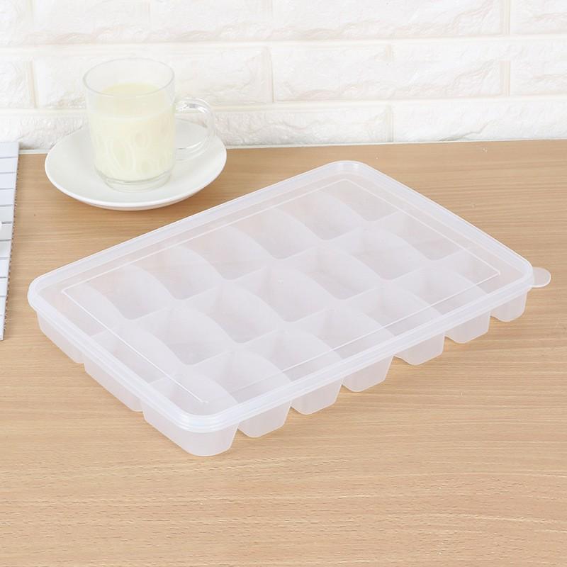 15/21 Grid Kitchen Storage Box Refrigerator Organizer Transparent Reusable Food Containers Tray For Dumpling Wonton