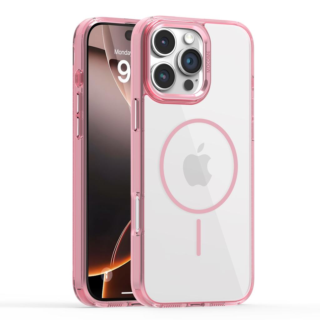 For iPhone 16 Pro Magnetic Clear Case TPU PC Protective Phone Cover